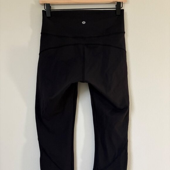 Lululemon In Movement Cropped High-Rise Leggings Everlux 19” Black Cooling 8 - Picture 7 of 11